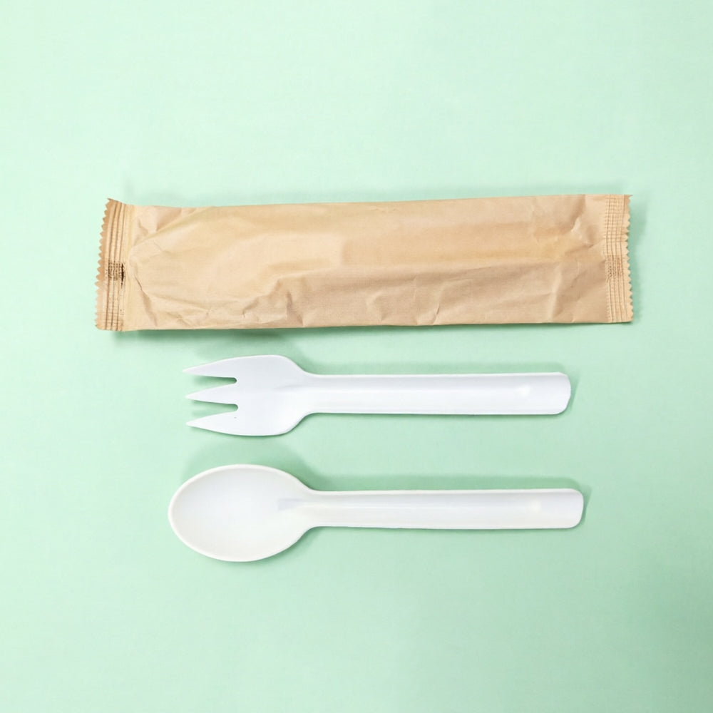 Paper Sleeve Plant Fiber Western-style Soup Spoon and Fork