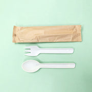 Paper Sleeve Plant Fiber Western-style Soup Spoon and Fork