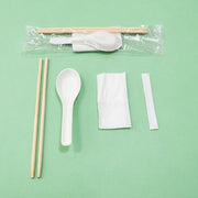 Sleeve, single chopstick, Chinese spoon, napkin, dental floss
