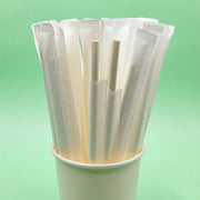Paper wrapped white paper straw 200 x 6mm