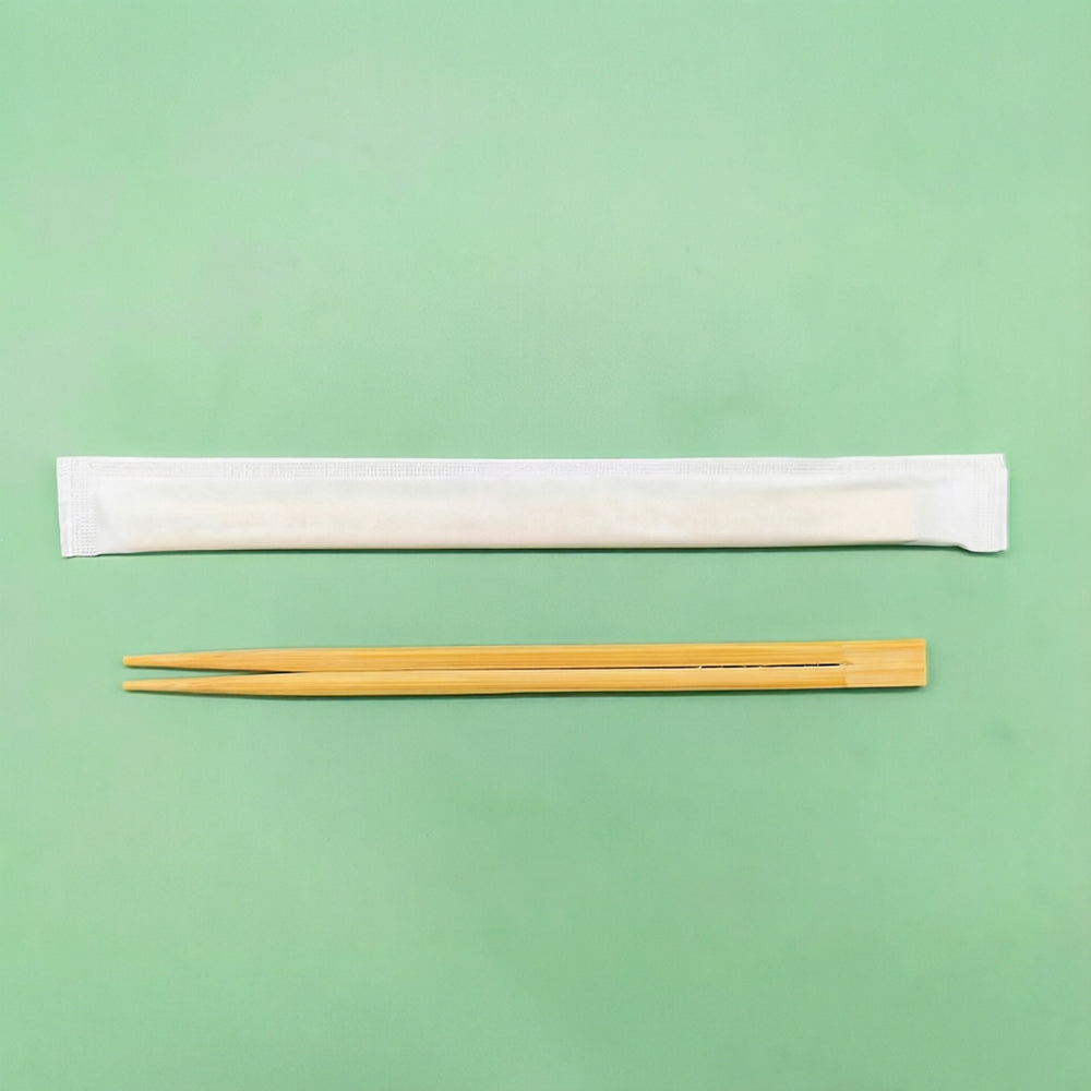 Paper-sleeved Twin Bamboo Chopsticks 8 in x 5 mm