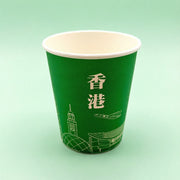 綠底白線圖案紙杯 8oz
