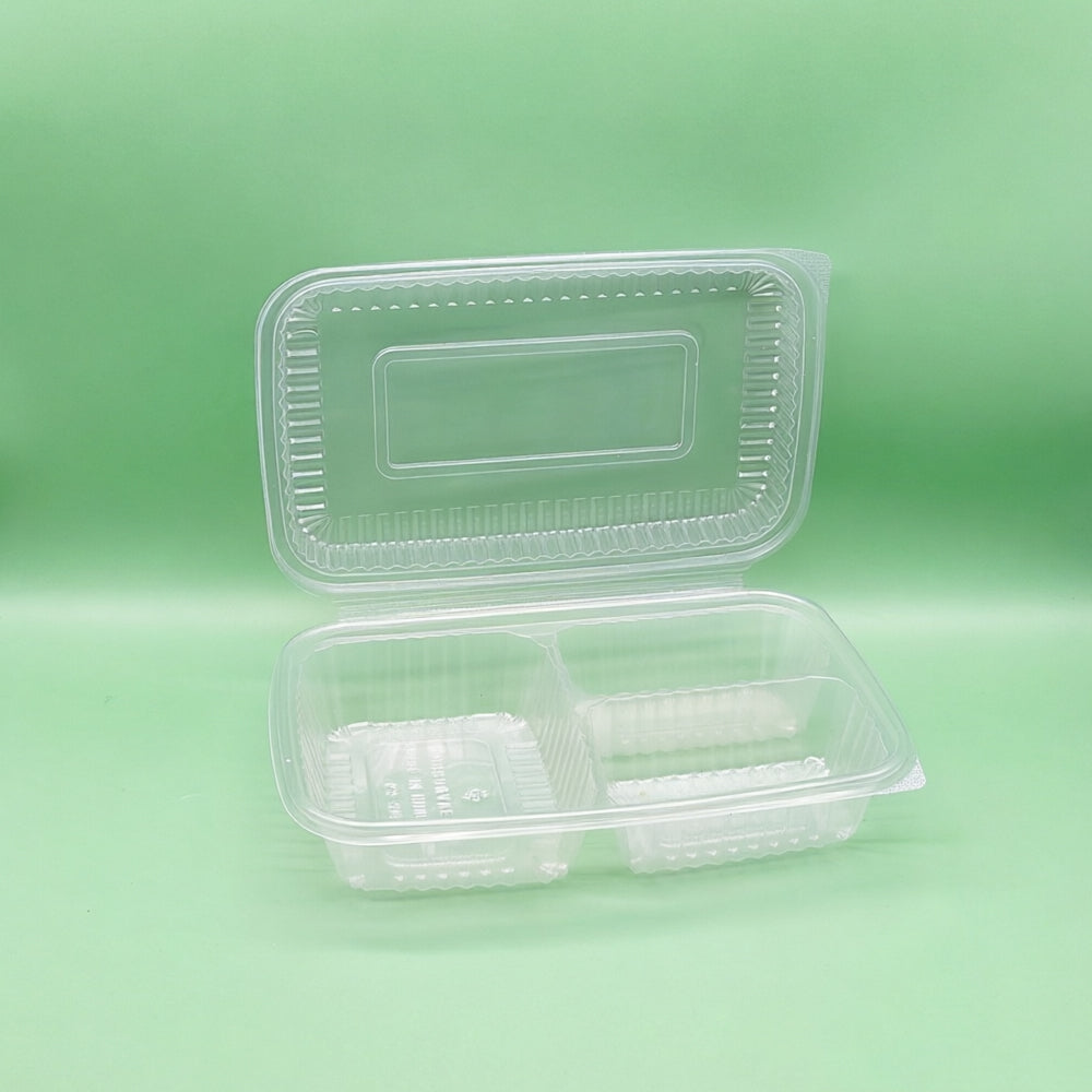PP 3-Compartment Hinged-Lid Container 26oz