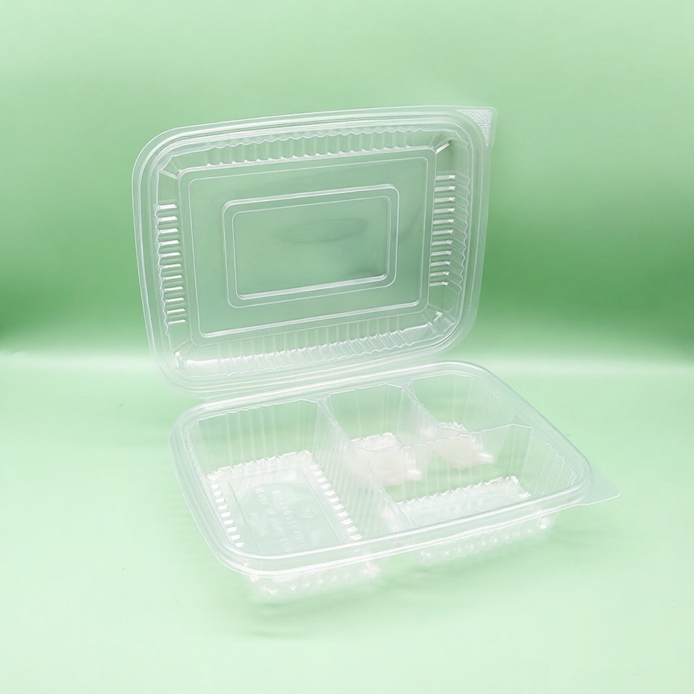 PP Four-Compartment Hinged Lid Container 32oz