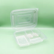 PP Four-Compartment Hinged Lid Container 32oz