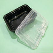 PP Black Meal Box with Lid 58oz
