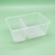 PP Transparent Two-Compartment Meal Box 1000ml