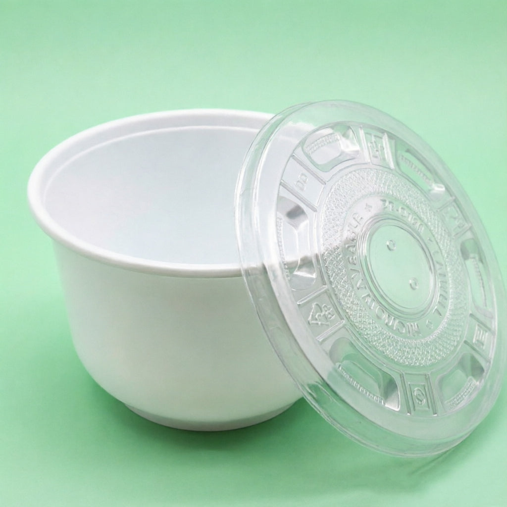 PP 白色碗+蓋 16oz