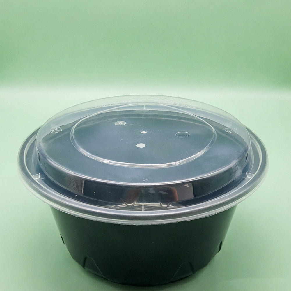 PP 黑色碗+蓋 48oz