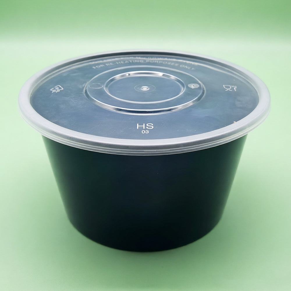 PP 黑色碗+蓋 53oz